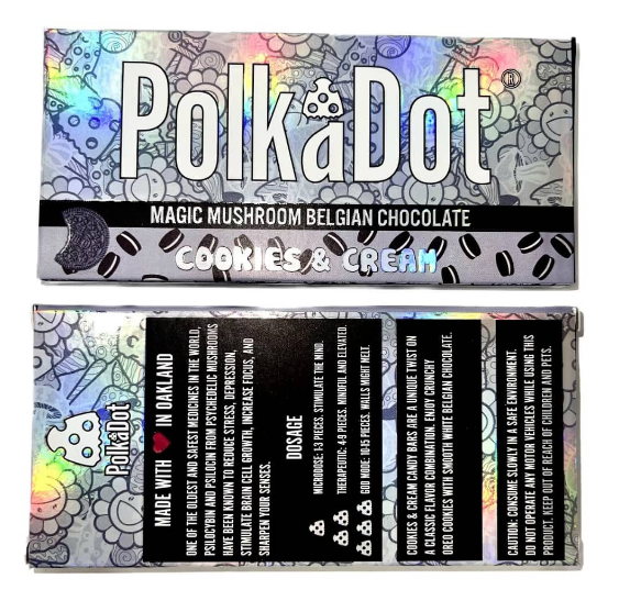 Polkadot Cookies and Cream Mushroom Chocolate Bars
